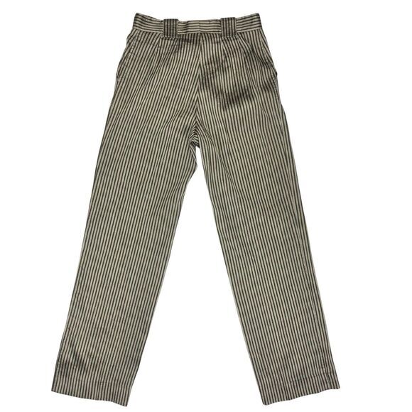 Max Mara Pants Womens Sz 2 Straight Leg Linen Silk Striped Classic Modern Career - Picture 7 of 16